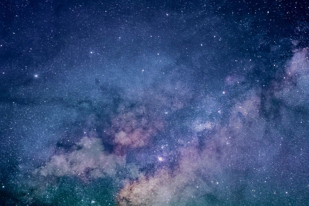 Aesthetic space background, milky way in the sky vector