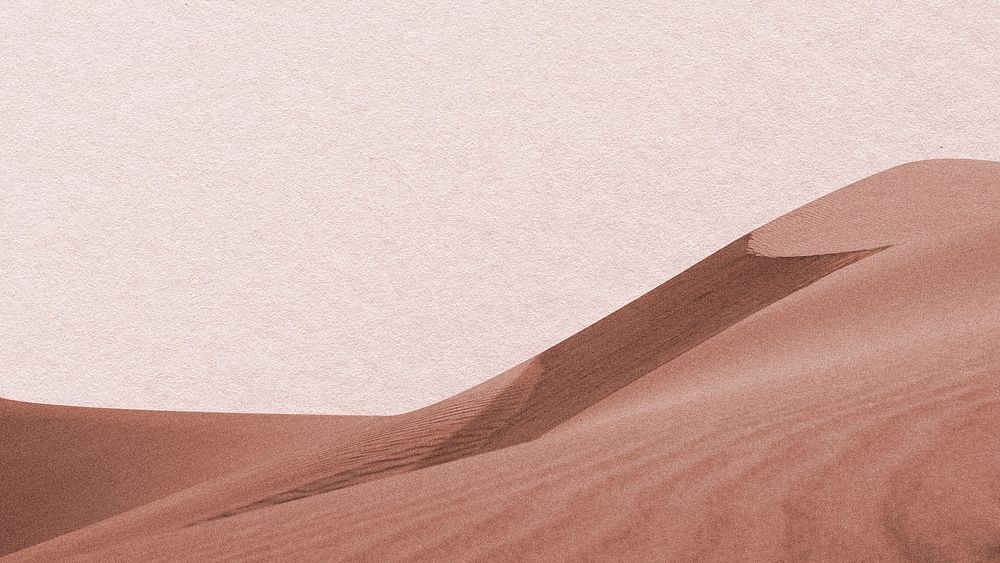 Desert landscape aesthetic desktop wallpaper, paper texture remixed media background
