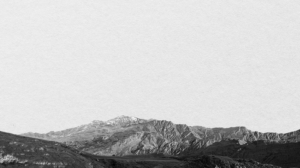 Greyscale landscape HD wallpaper, nature border background