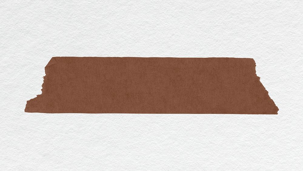 Brown washi tape sticker, ripped paper with texture psd