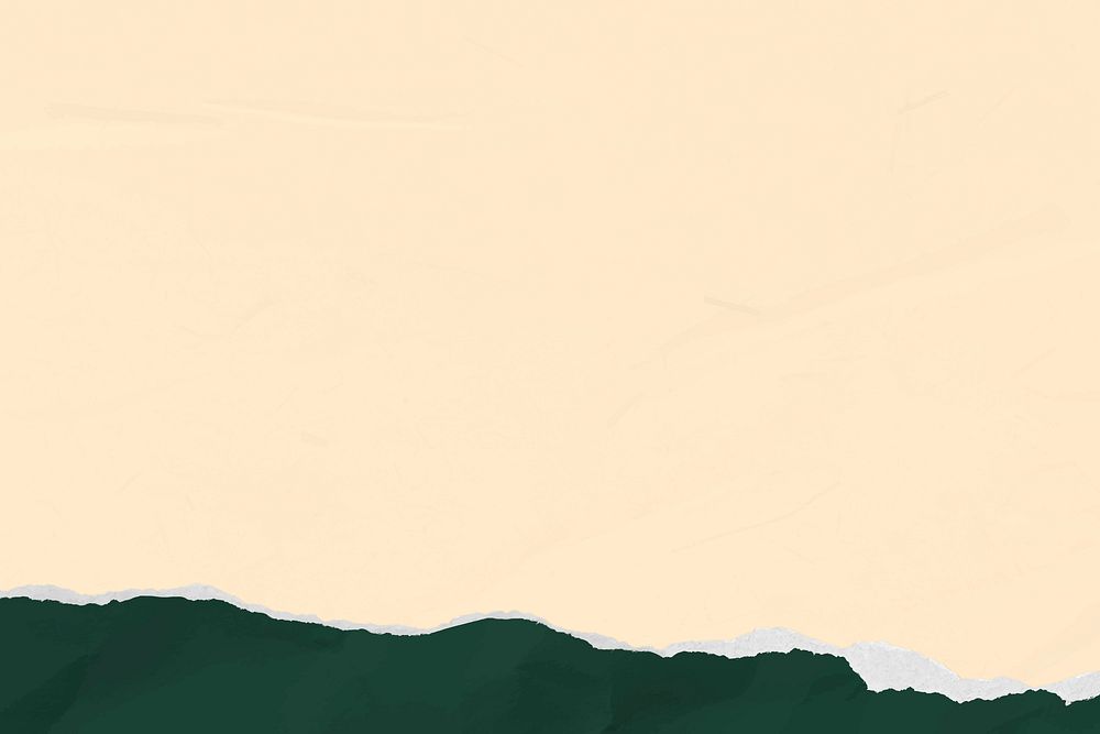 Beige textured background, torn green paper border vector