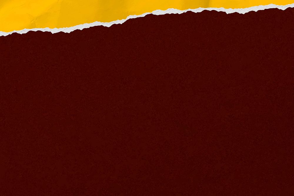 Dark red paper texture background, torn yellow paper border
