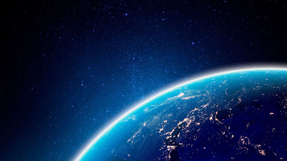 Space computer wallpaper, atmosphere of Earth psd