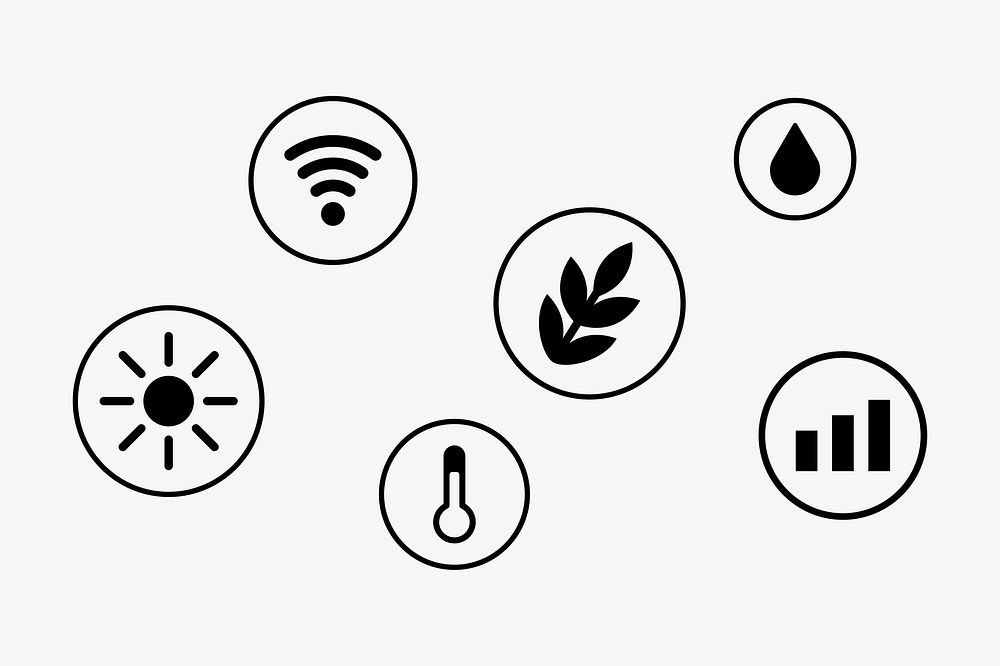 Environment & internet icons graphic vector