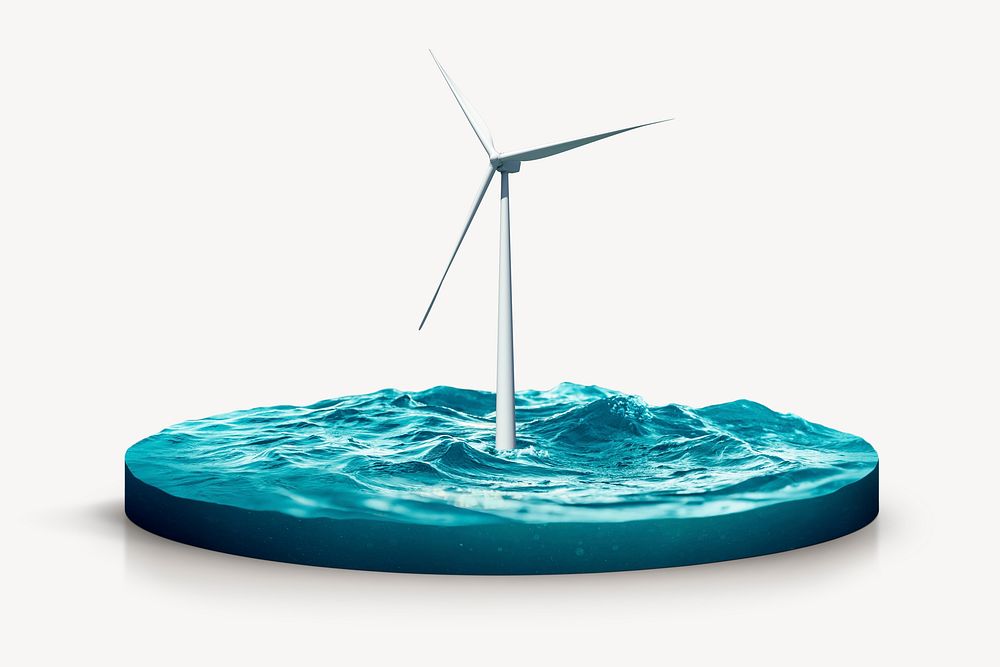 Wind power, alternative energy at sea psd