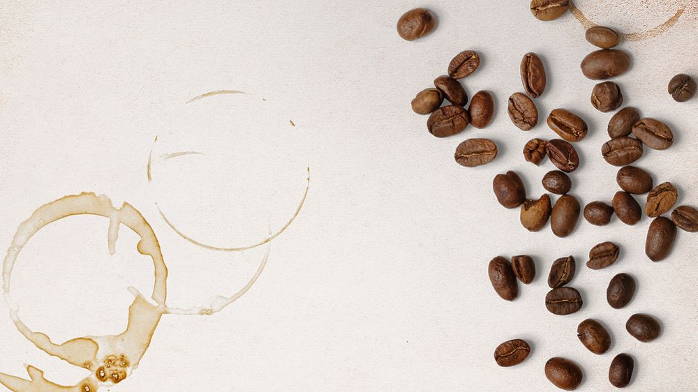 Coffee beans desktop wallpaper, brown stain background