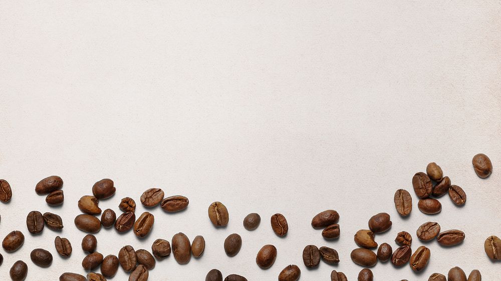 Coffee beans desktop wallpaper, beige background