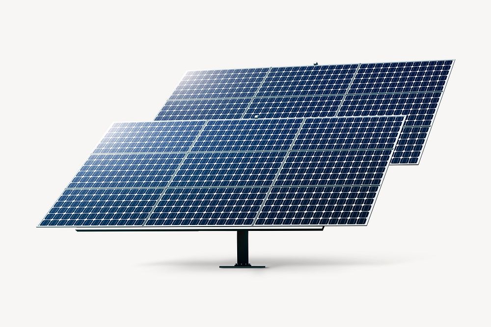 Solar panels, environment isolated object psd