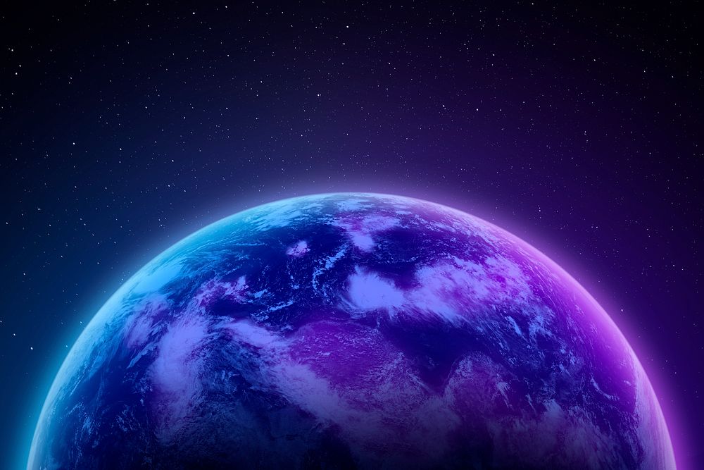 Glowing planet Earth, environment psd