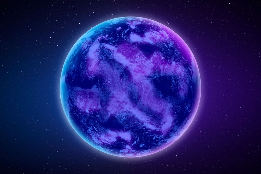 Glowing planet Earth, environment graphic psd