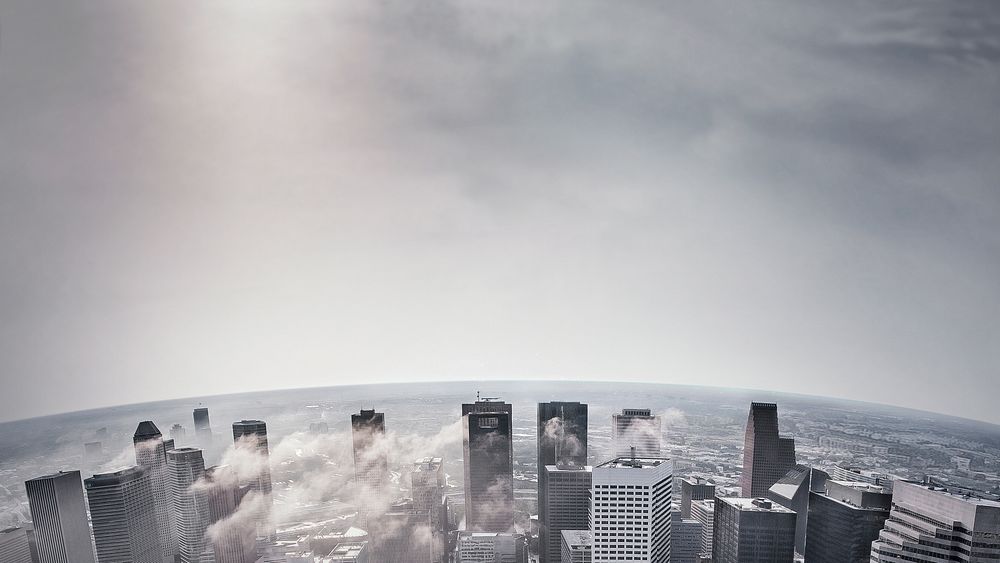 Skyline & skyscrapers desktop wallpaper, air pollution