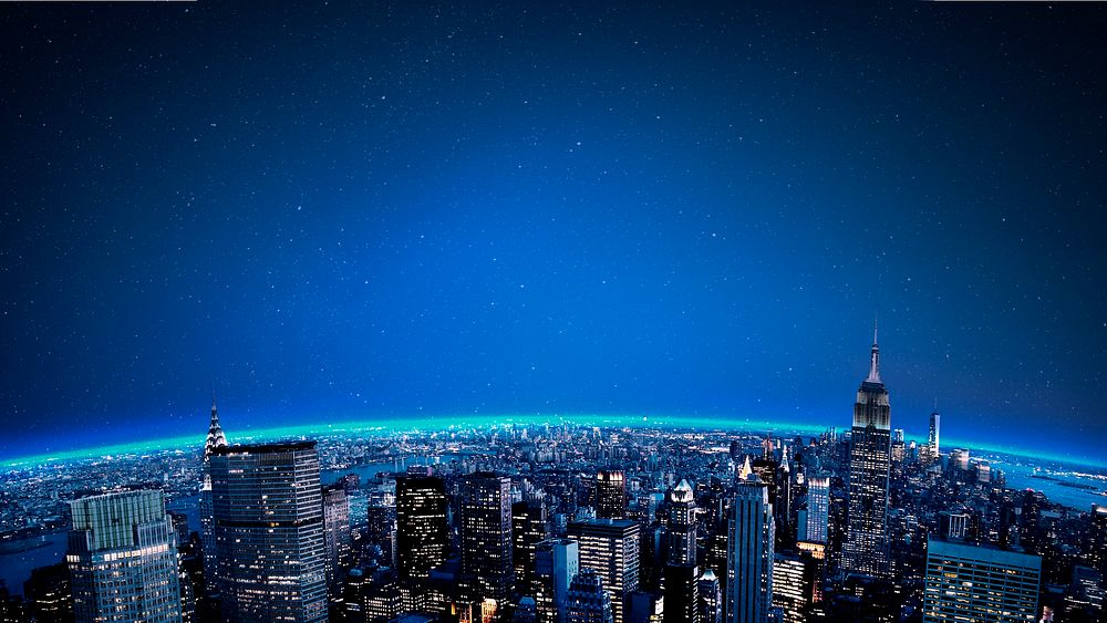 Night cityscape desktop wallpaper, metropolitan city