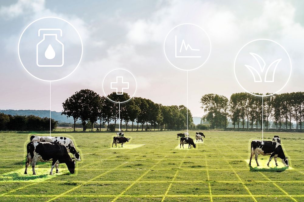 Agriculture IoT, smart farming technology psd