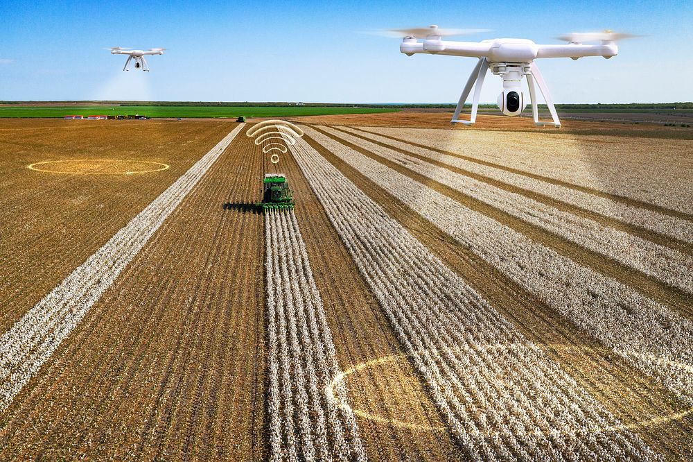 Precision agriculture, smart drone, farming technology psd