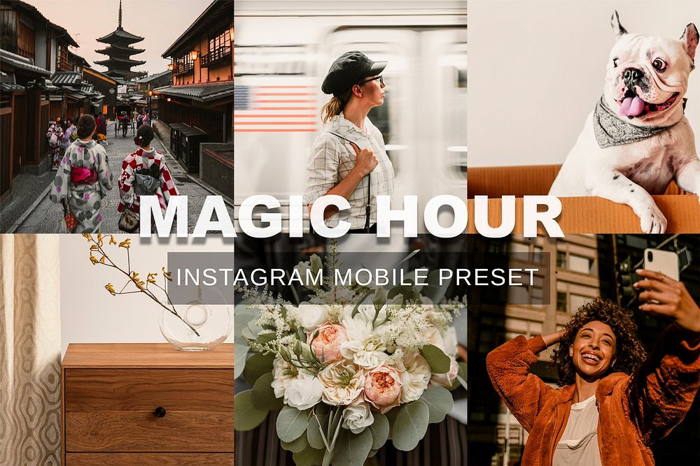 Magic hour Instagram mobile preset, blogger & influencer retro easy overlay add-on