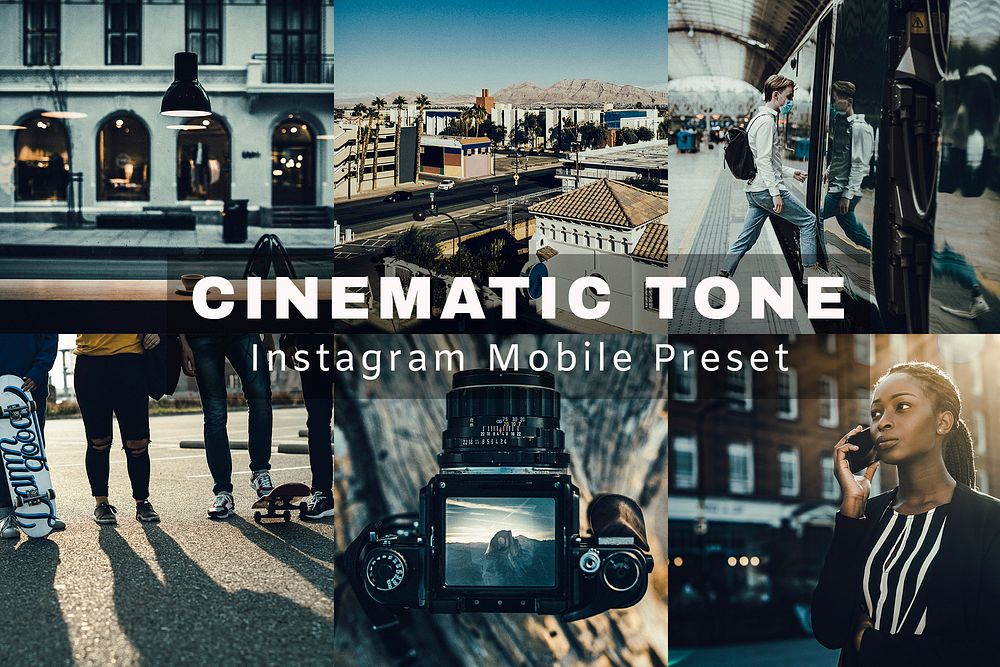 Cinematic tone Instagram mobile preset, blogger & influencer retro easy overlay add-on