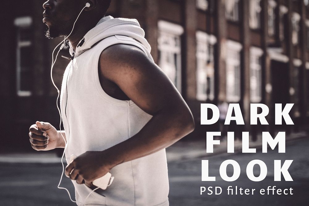 Dark film PSD filter effect, Photoshop add-on