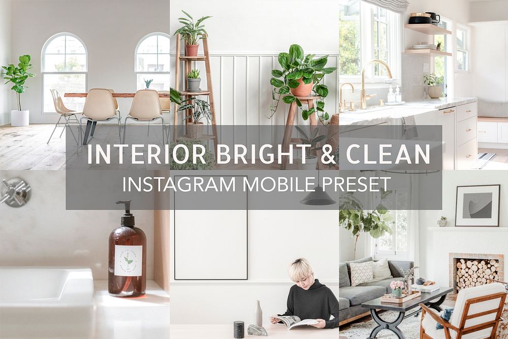 Interior Instagram mobile preset, blogger & influencer bright and clean easy overlay add-on