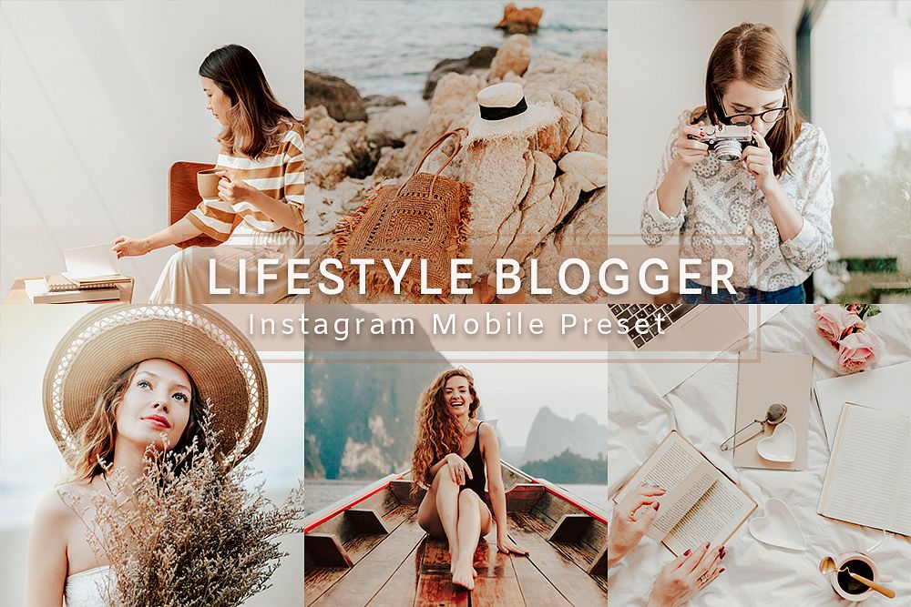 Lifestyle blogger Instagram mobile preset filter, warm mood & tone blogger style easy overlay add-on