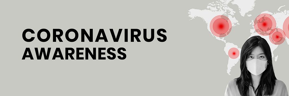 Coronavirus awareness social banner template mockup