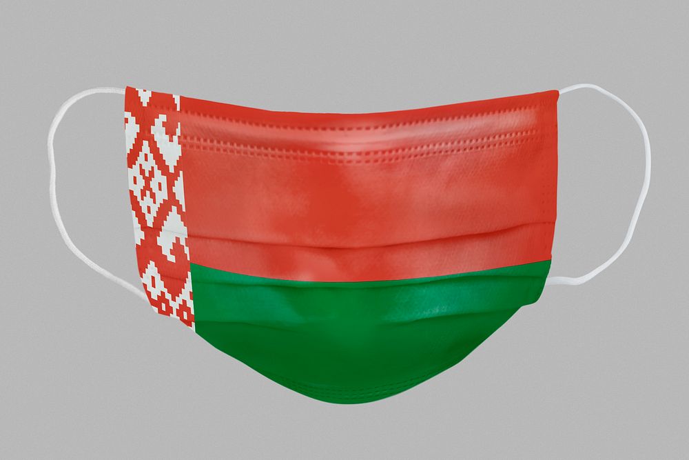 Belarus flag pattern on a face mask mockup