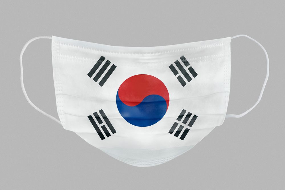 South Korean flag pattern on a face mask mockup
