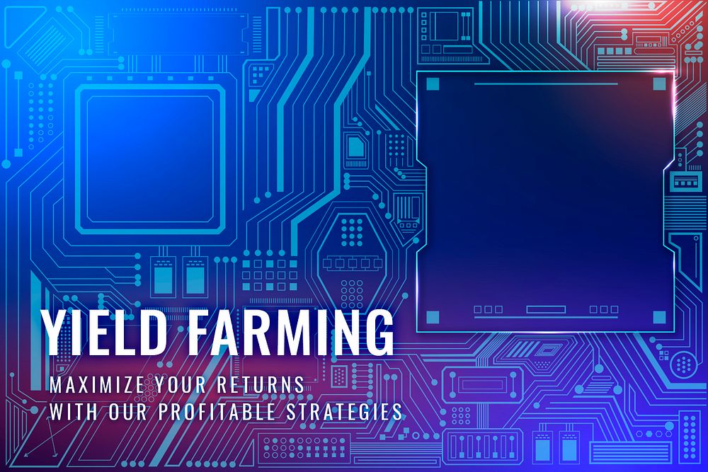 Yield farming investment template psd digital finance blog banner