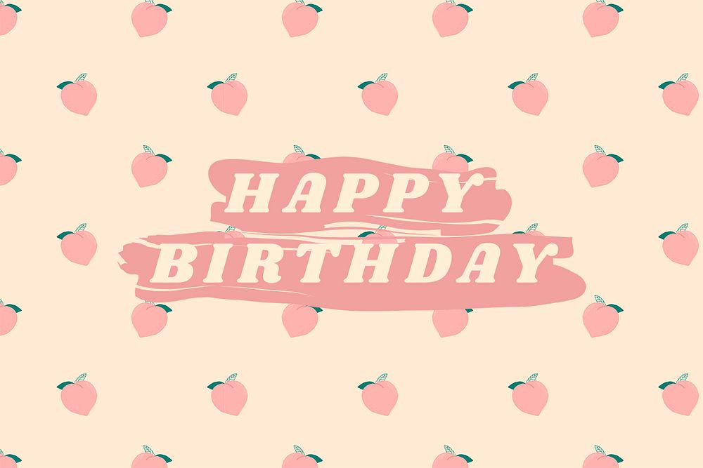 Psd quote on peach pattern background social media post happy birthday