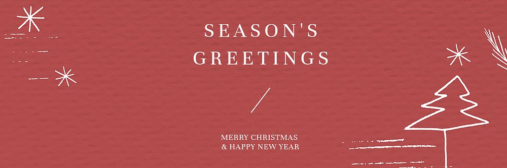 Season's greetings card psd banner Christmas background