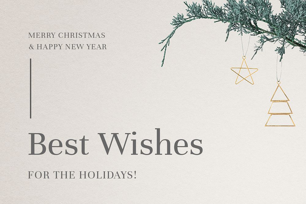 Best wishes card psd Christmas background