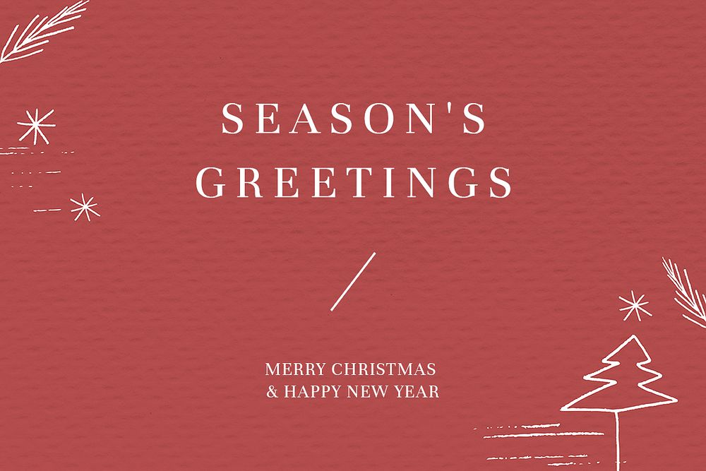 Season's greetings card psd Christmas