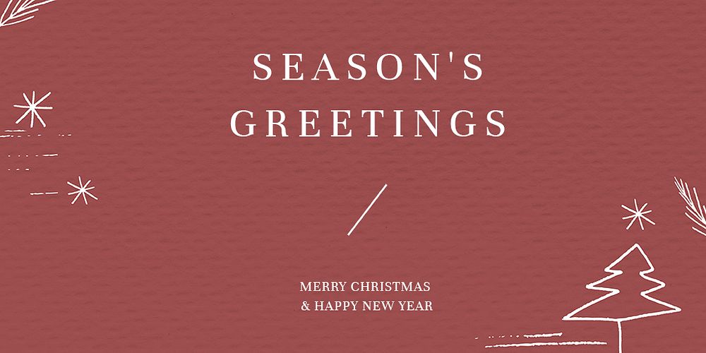 Season's greetings card psd Christmas background