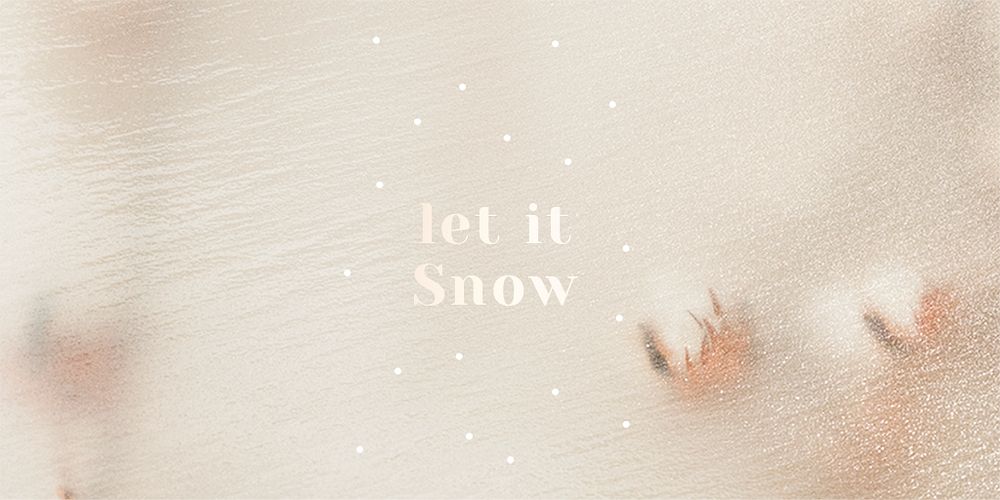 Let it snow banner psd blurry cotton decorated background