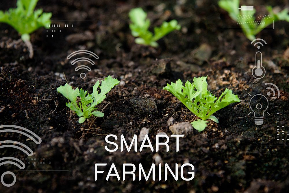Smart agriculture psd editable farming technology banner template