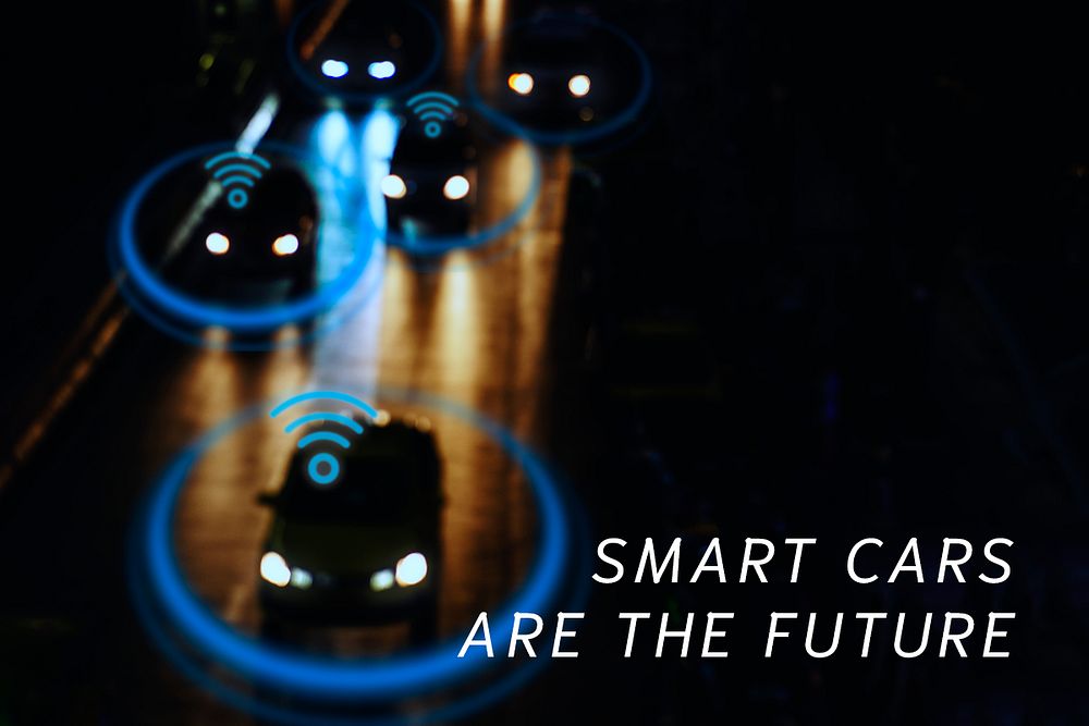 Smart car editable template psd automotive technology banner background