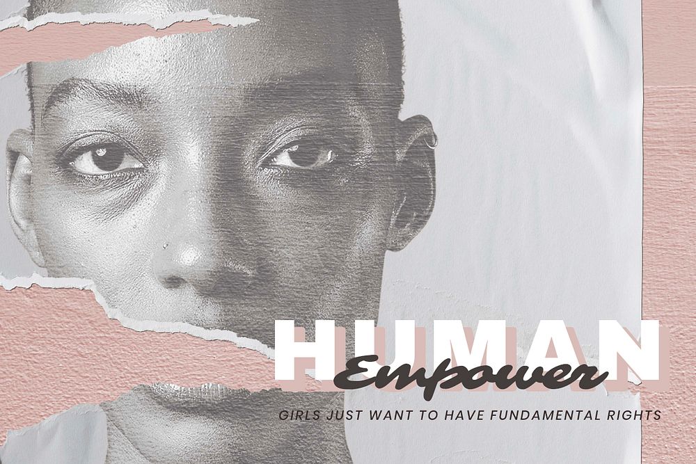 'Human Empower' psd woman portrait for human rights campaign