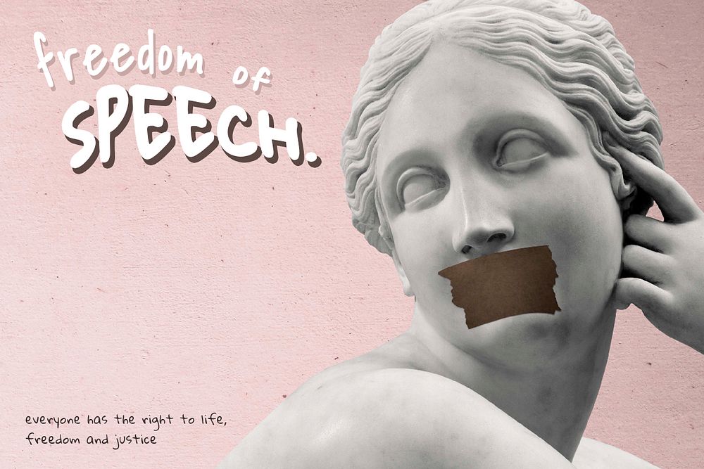 Freedom of speech psd human rights campaign pink poster