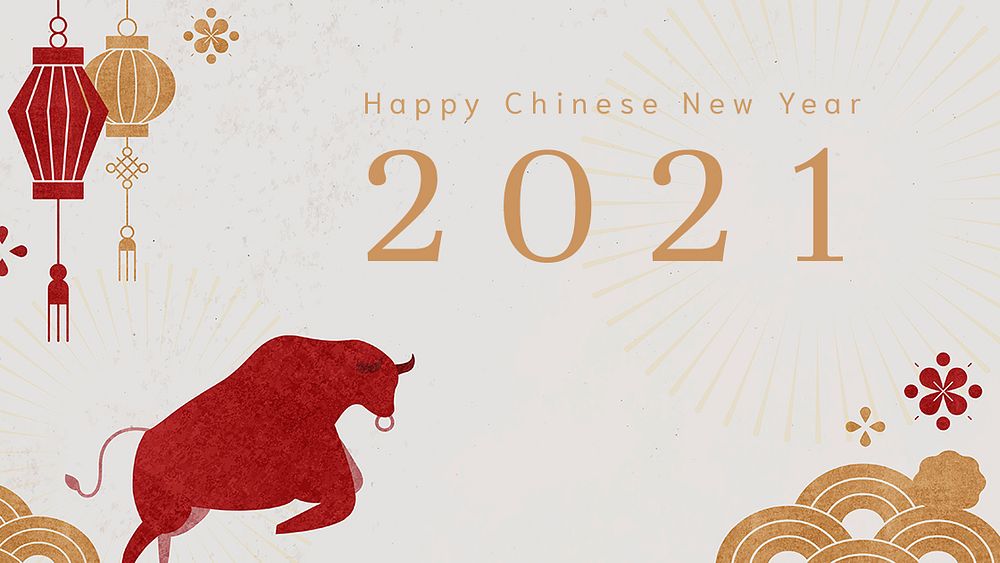 Chinese New Year psd editable 2021 greeting banner