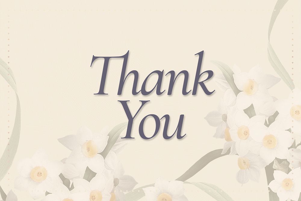 Editable spring template psd with thank you text