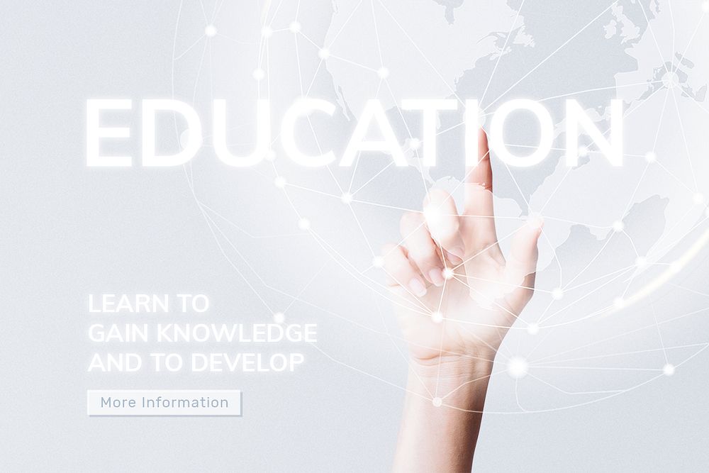 Global education template psd future technology