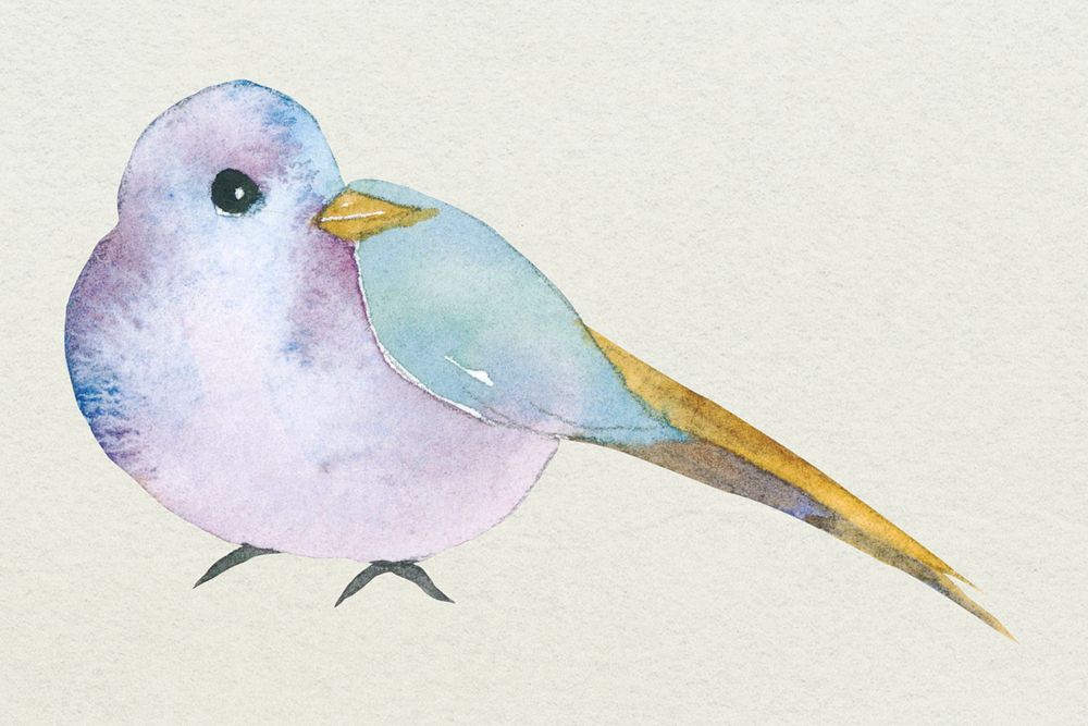 Easter bird design element psd cute watercolor illustration 