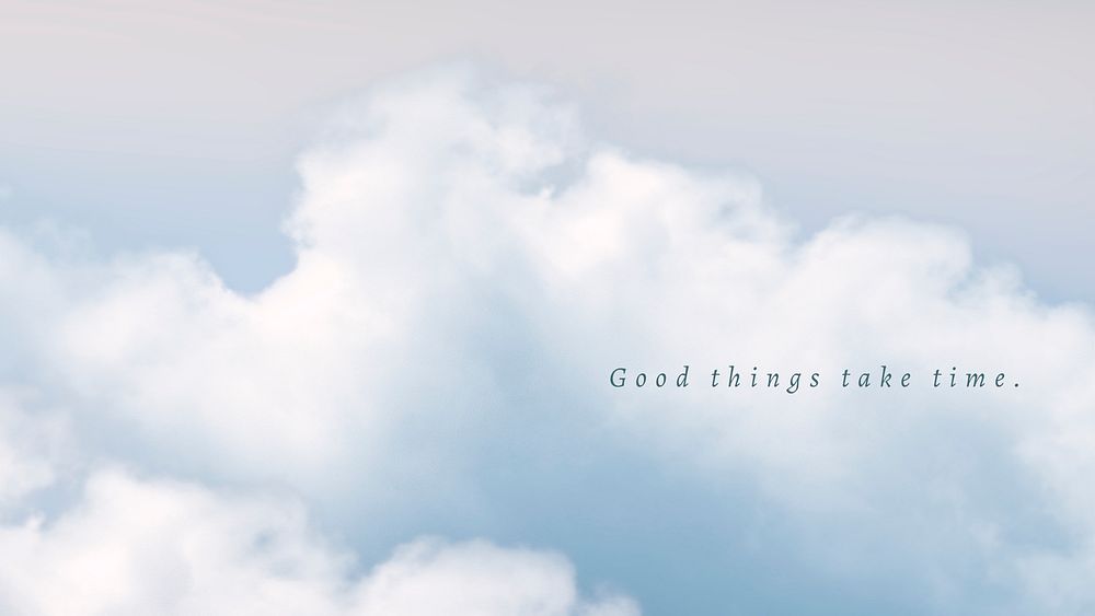 Blue sky and clouds psd blog banner template with motivation quote