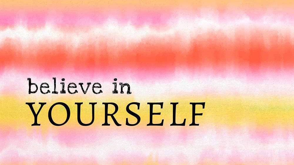 Motivational quote template psd for presentation on colorful tie dye background