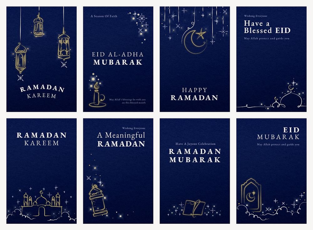 Ramadan editable template psd for social media post set