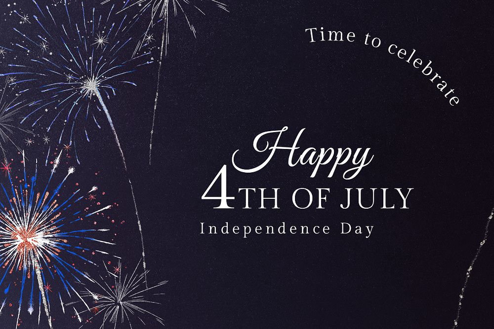 4th of July template psd for banner with editable text