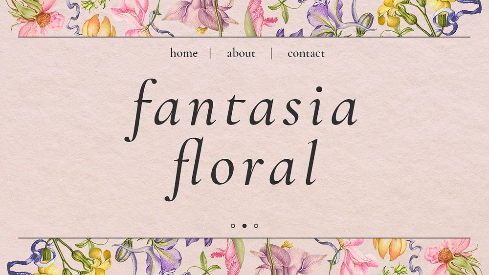 Colorful floral banner template psd in beautiful vintage style, remixed from artworks by Pierre-Joseph Redout&eacute;