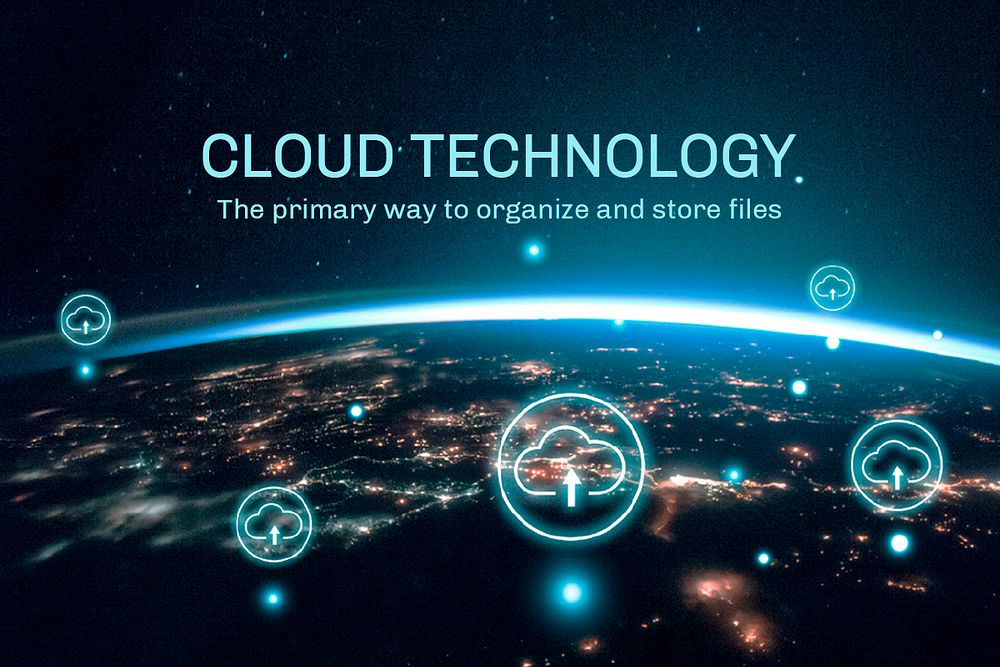 Cloud network system psd digital technology, remixed from public domain by Nasa