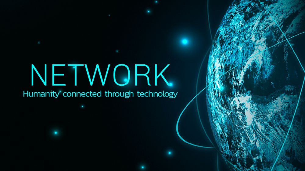 Digital global network template psd connection technology for blog banner
