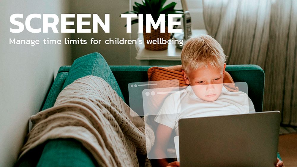 Screen time digital template psd wellness presentation