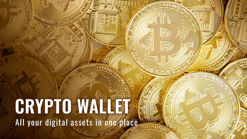 Crypto wallet finance template psd open-source blockchain blog banner